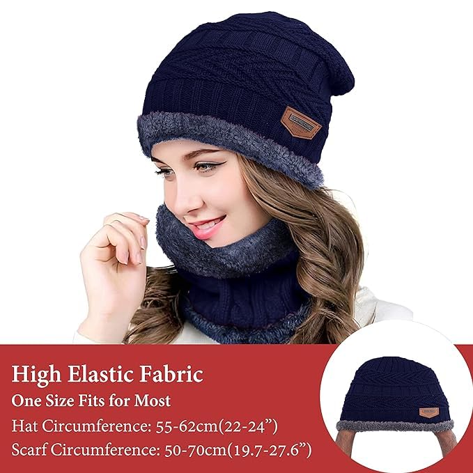 Unisex Woolen Winter Cap & Scarf Set